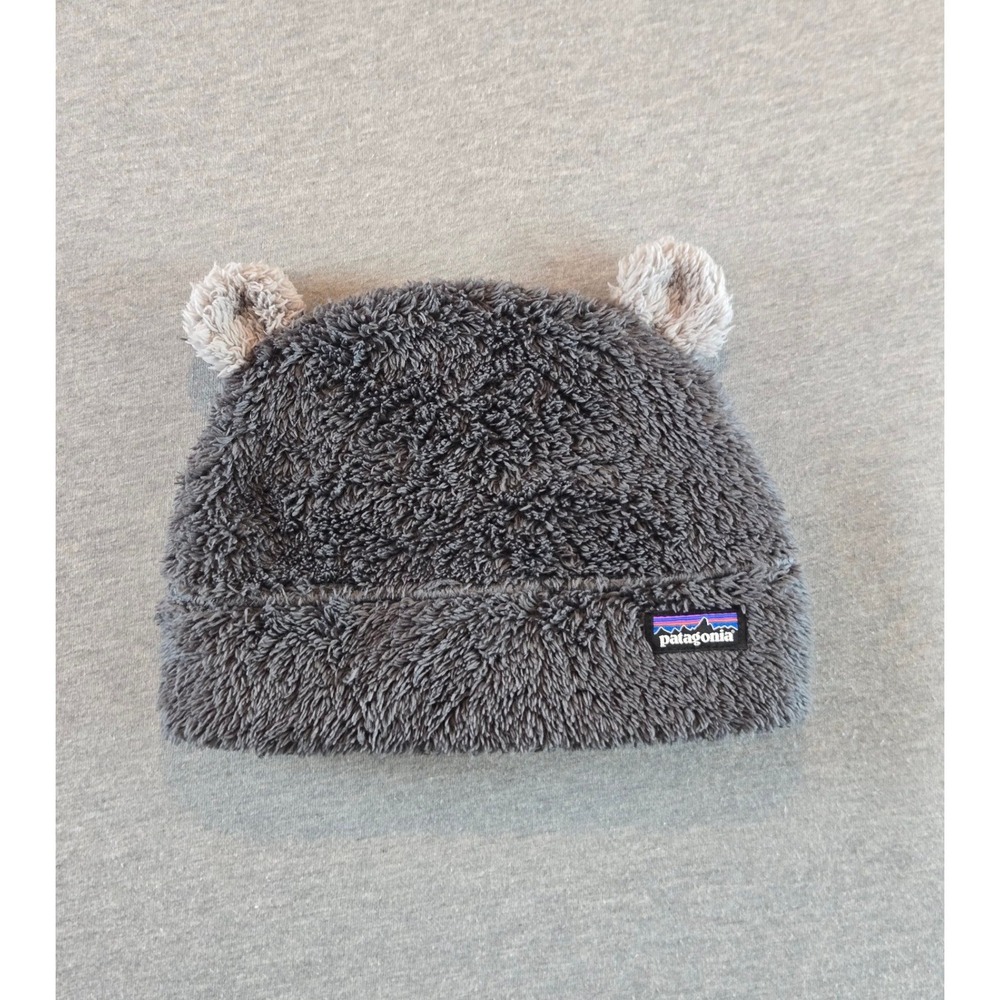 Patagonia Furry Friends Hat Kids 5T Forge Grey Fleece Bear Ears Cutecore 60560